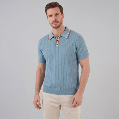 Men's Knit Polo Shirt | Contrast Collar Regular Fit 9