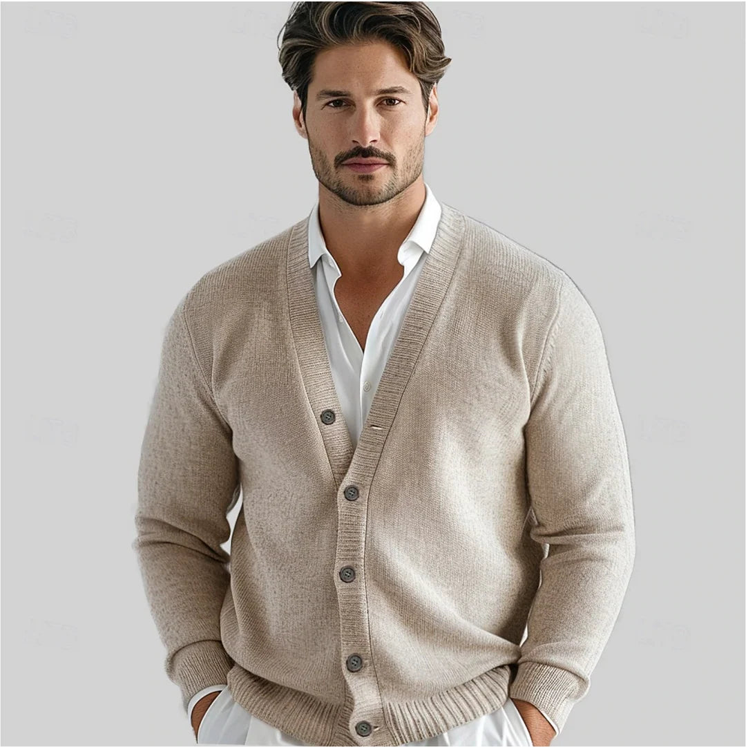 Men's Knit V-Neck Cardigan Regular Fit 0