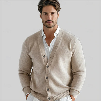 Men's Knit V-Neck Cardigan Regular Fit 0