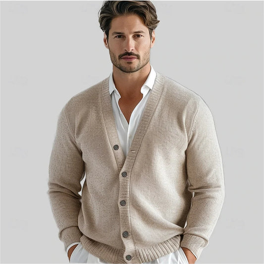 Men's Knit V-Neck Cardigan Regular Fit 0