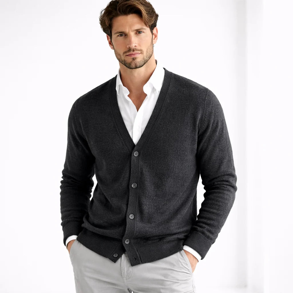 Men's Knit V-Neck Cardigan Regular Fit 3