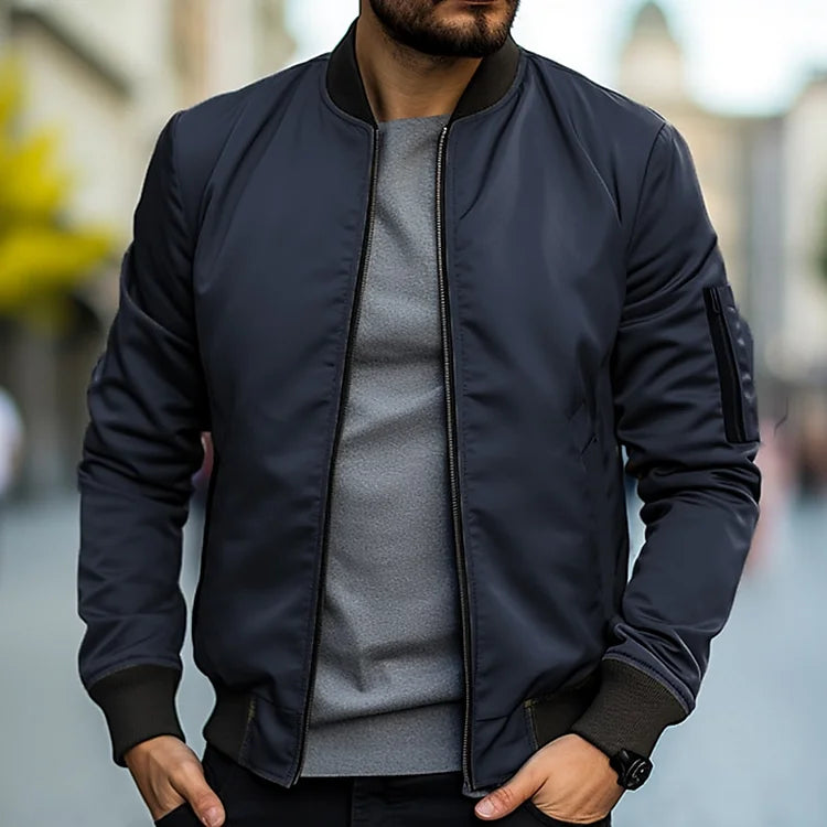 Men's Lightweight Bomber Jacket | Men's Jacket with Zippered Pocket 1