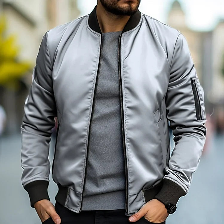 Men's Lightweight Bomber Jacket | Men's Jacket with Zippered Pocket 4