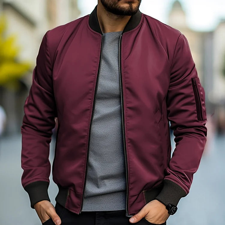 Men's Lightweight Bomber Jacket | Men's Jacket with Zippered Pocket 8