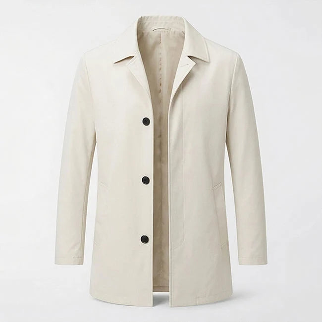 Men's Mid-Length Trench Coat Lightweight Cotton Blend 4