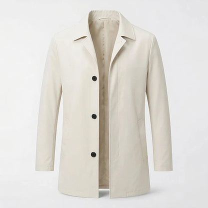Men's Mid-Length Trench Coat Lightweight Cotton Blend 4