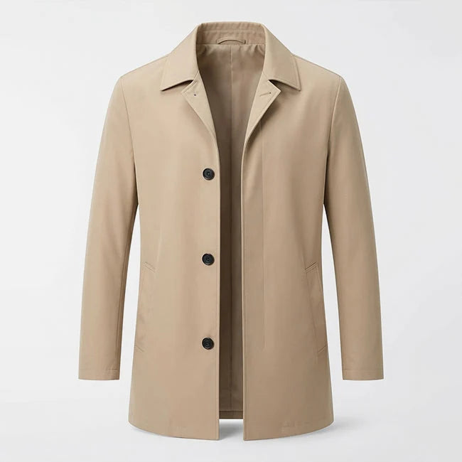 Men's Mid-Length Trench Coat Lightweight Cotton Blend 5