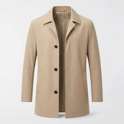 Men's Mid-Length Trench Coat Lightweight Cotton Blend 5