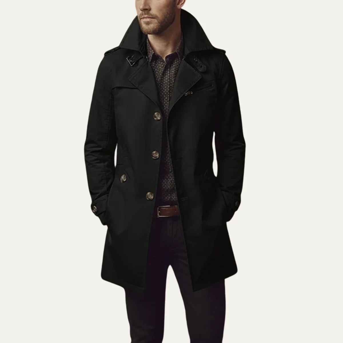 Men's Slim Fit Overcoat | Smart Mid-Length Winter Coat 1