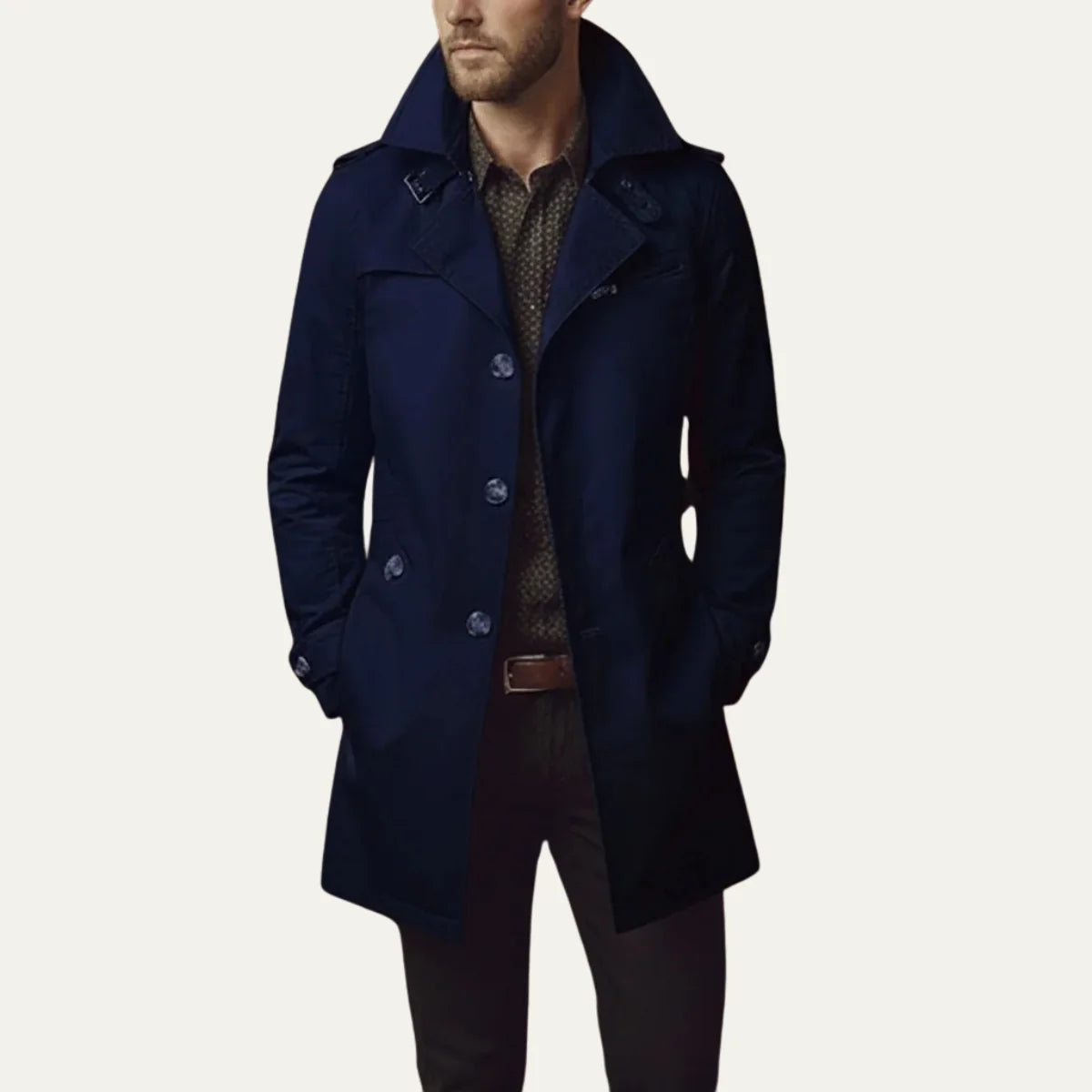 Men's Slim Fit Overcoat | Smart Mid-Length Winter Coat 5