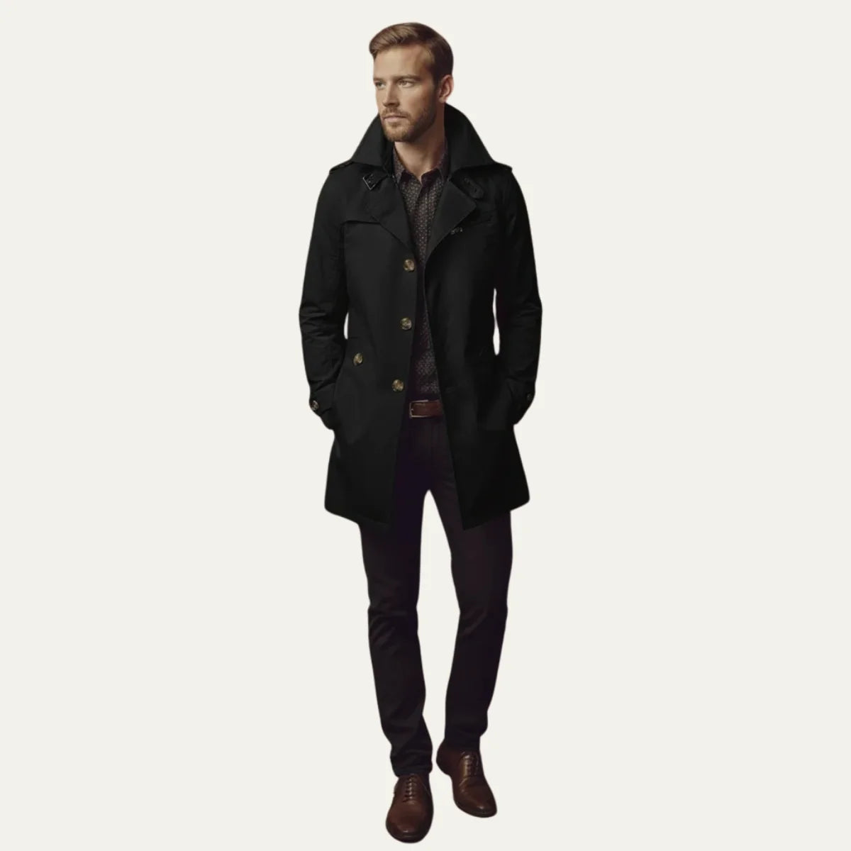 Men's Slim Fit Overcoat | Smart Mid-Length Winter Coat 7