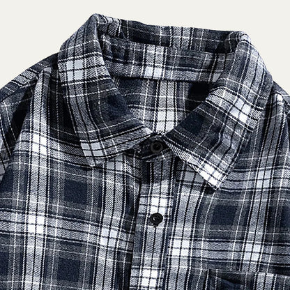 Men's Retro Plaid Flannel Shirt | Loose Fit Casual Top 2