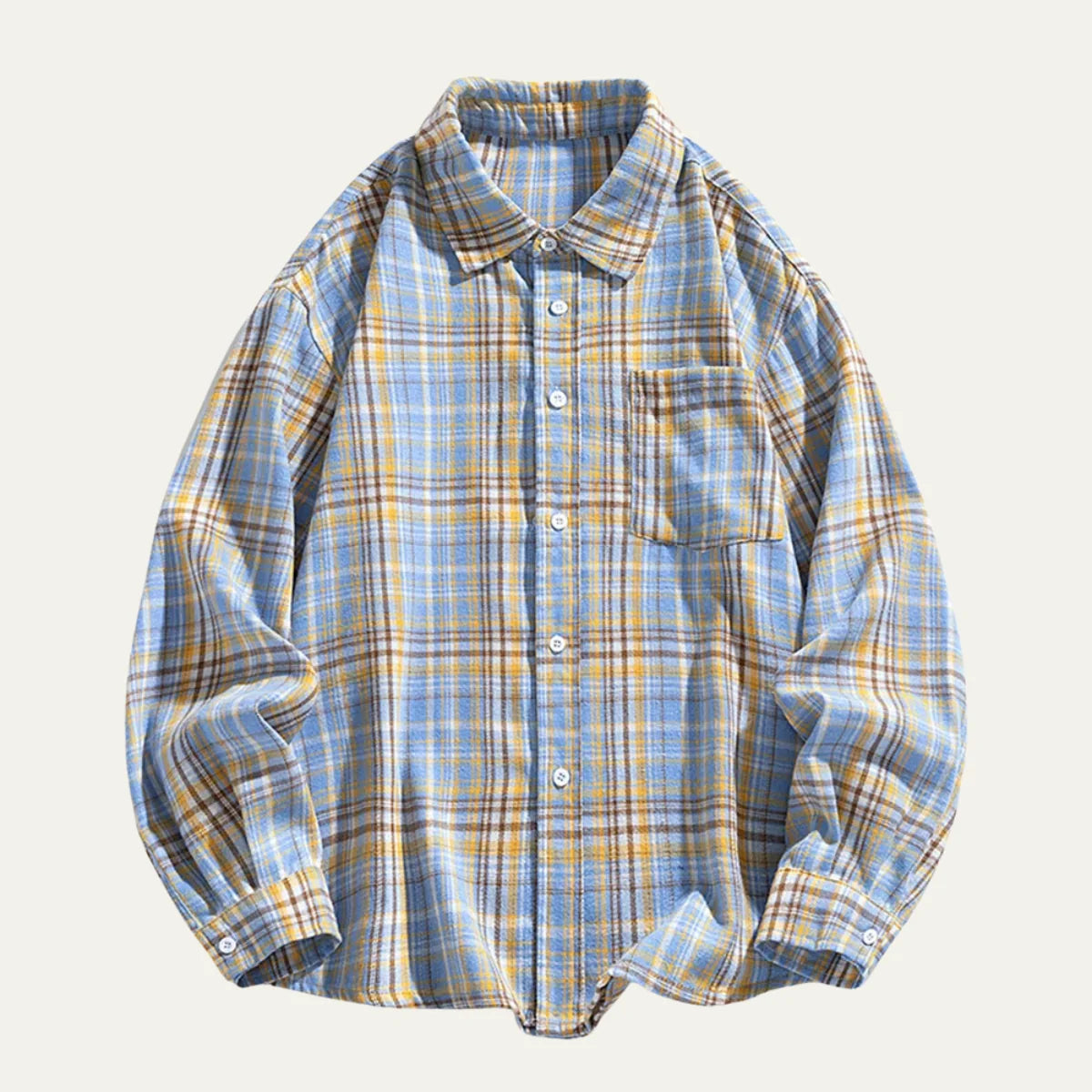 Men's Retro Plaid Flannel Shirt | Loose Fit Casual Top 4