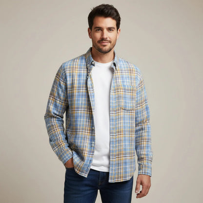 Men's Retro Plaid Flannel Shirt | Loose Fit Casual Top 5