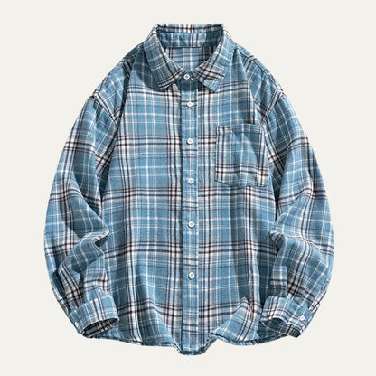 Men's Retro Plaid Flannel Shirt | Loose Fit Casual Top 8
