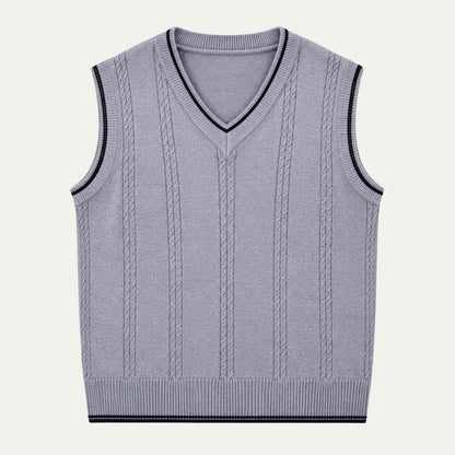 Men's Sleeveless Cable Knit Sweater Vest Classic Fit 1