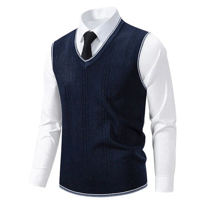 Men's Sleeveless Cable Knit Sweater Vest Classic Fit 3