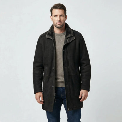 Men's Plush-Lined Overcoat | Stand Collar Winter Coat 4