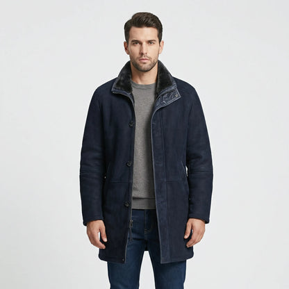 Men's Plush-Lined Overcoat | Stand Collar Winter Coat 5