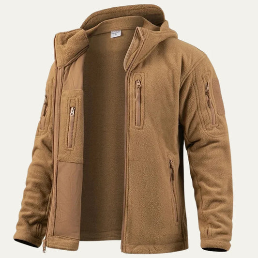 Men's Tactical Fleece Jacket | Warm Hooded Outdoor Coat 0