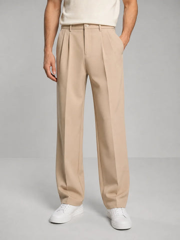 Men's Tailored Straight Leg Pants | Smart Casual Trousers
