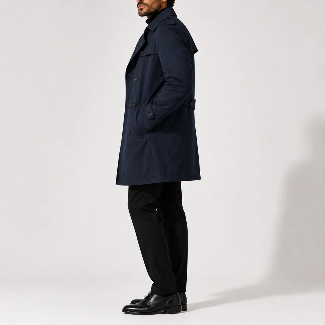 Men’s Trench Coat Jacket – Double-Breasted Smart Casual Style 3