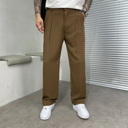 Men's Wide-Leg Dress Trousers Double Pleat Front 3