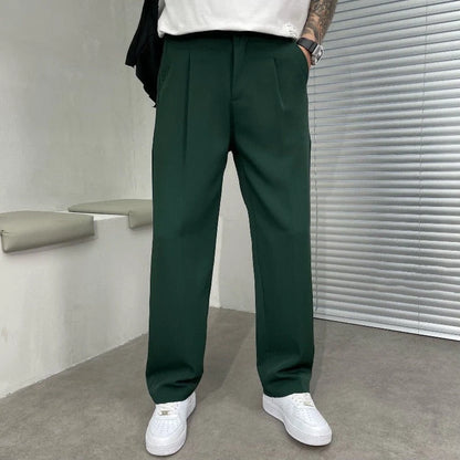 Men's Wide-Leg Dress Trousers Double Pleat Front 4