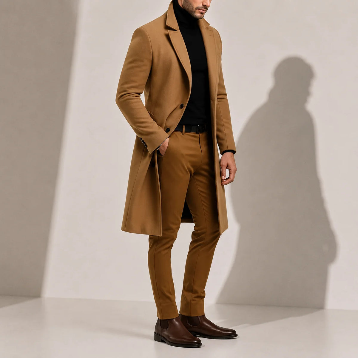 Men's Wool Blend Overcoat | Classic Long Winter Coat 1
