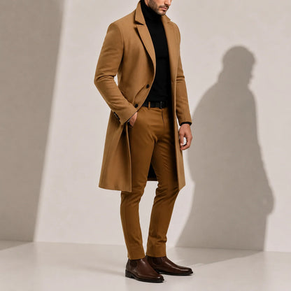 Men's Wool Blend Overcoat | Classic Long Winter Coat 1