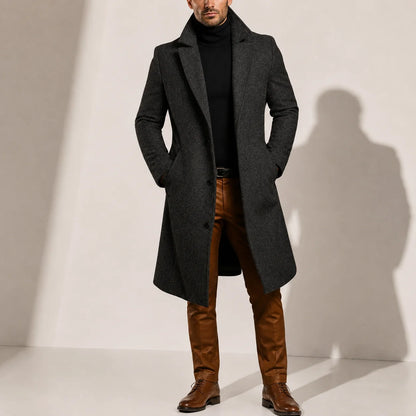 Men's Wool Blend Overcoat | Classic Long Winter Coat 2