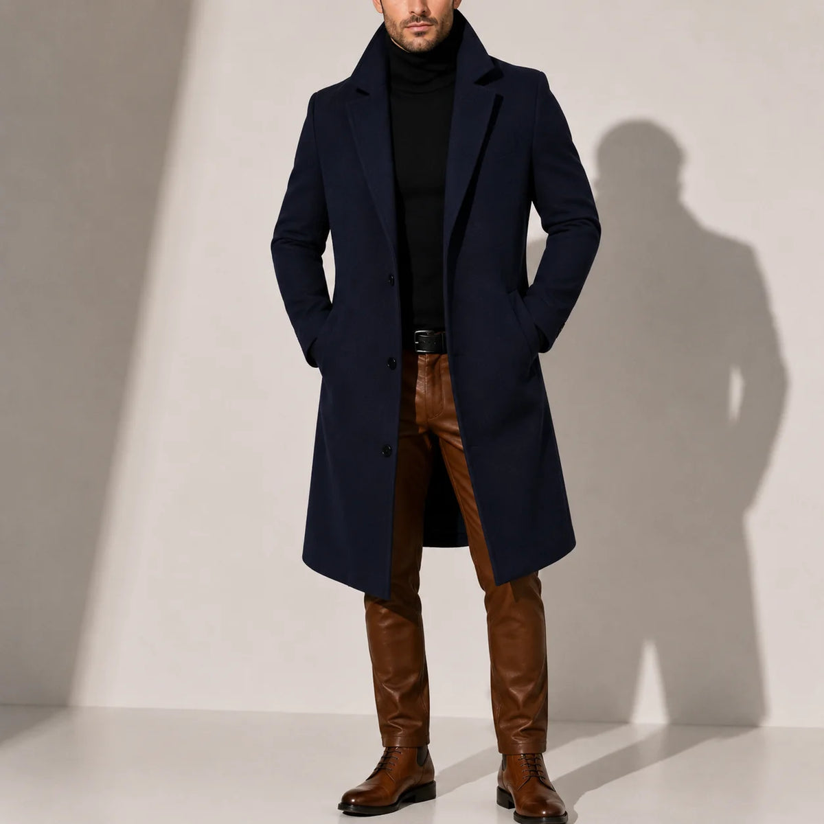 Men's Wool Blend Overcoat | Classic Long Winter Coat 3