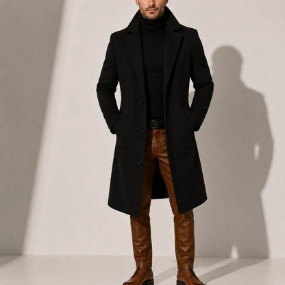 Men's Wool Blend Overcoat | Classic Long Winter Coat 4