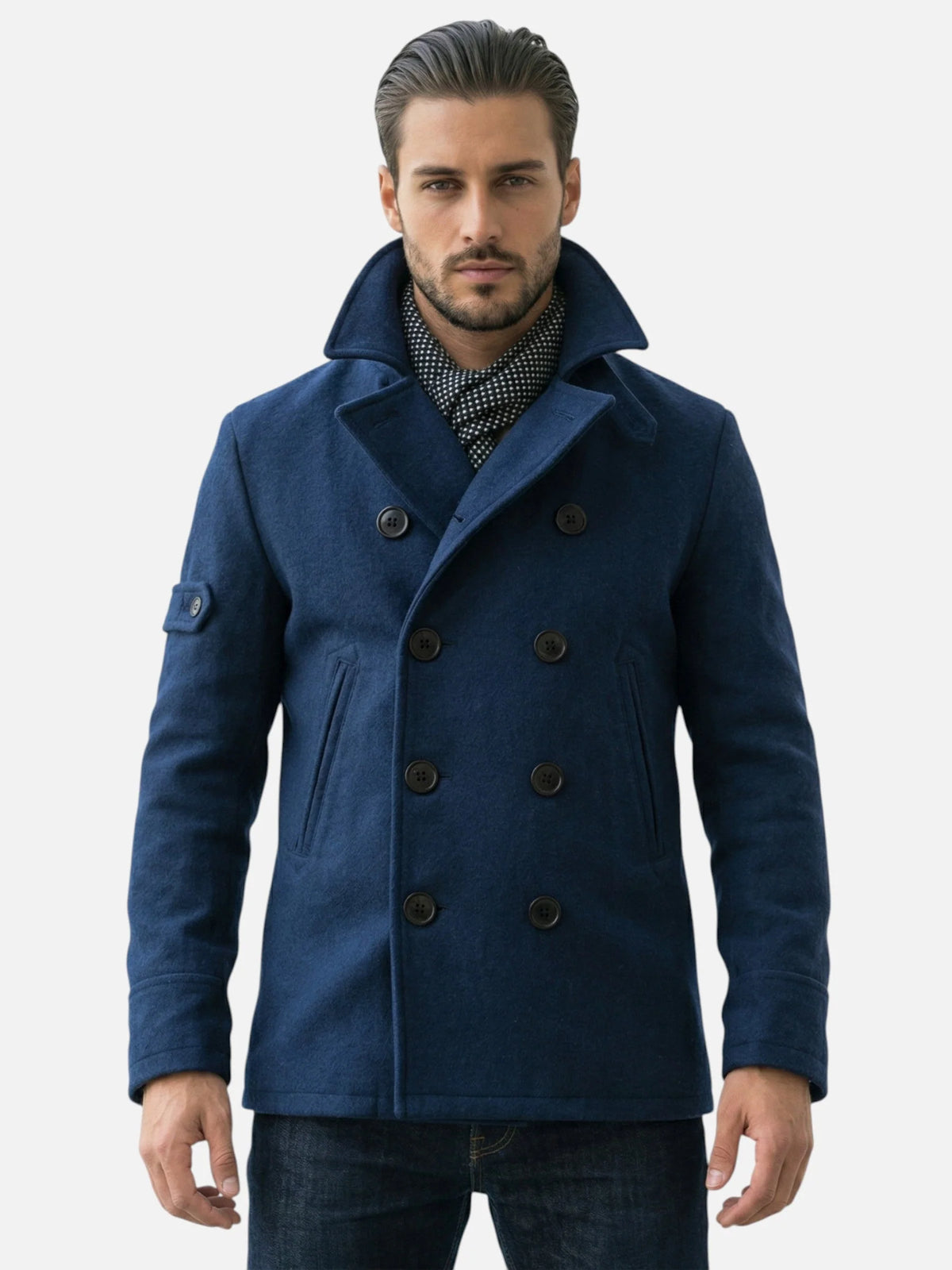 Men's Classic Pea Coat | Double-Breasted Winter Overcoat 1
