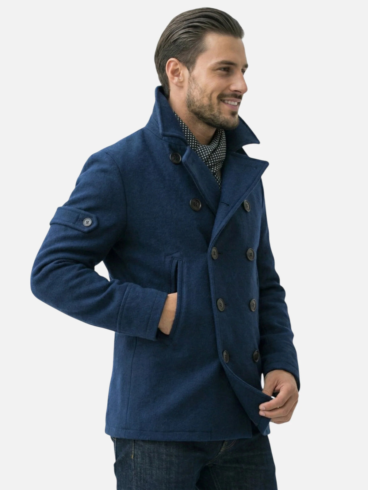 Men's Classic Pea Coat | Double-Breasted Winter Overcoat 2