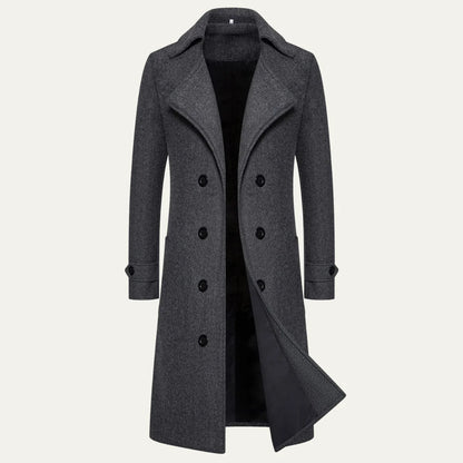 Men's Wool Double Breasted Trench Coat | Men's Overcoat 1
