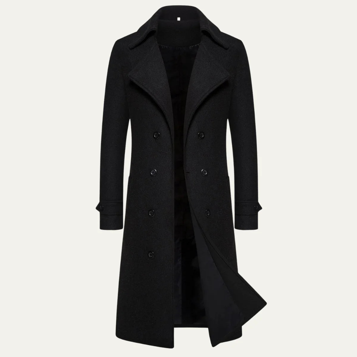 Men's Wool Double Breasted Trench Coat | Men's Overcoat 3
