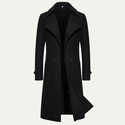 Men's Wool Double Breasted Trench Coat | Men's Overcoat 3