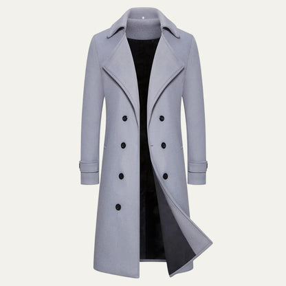 Men's Wool Double Breasted Trench Coat | Men's Overcoat 5
