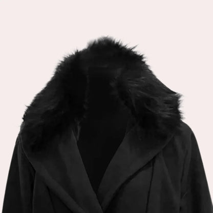 Men's Overcoat with Faux Fur Collar | Double-Breasted Winter Coat 3