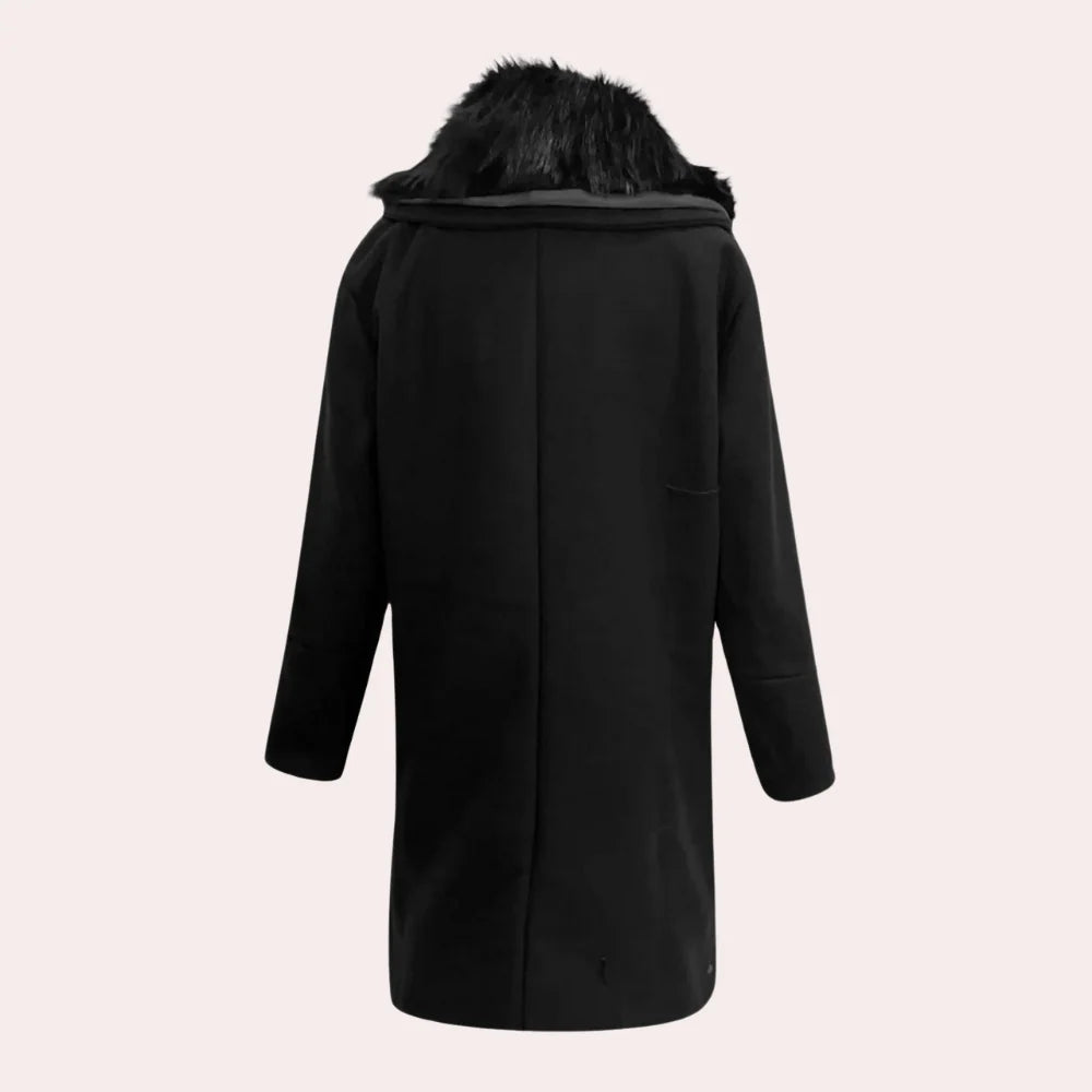 Men's Overcoat with Faux Fur Collar | Double-Breasted Winter Coat 5