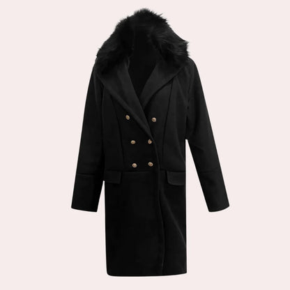 Men's Overcoat with Faux Fur Collar | Double-Breasted Winter Coat 6