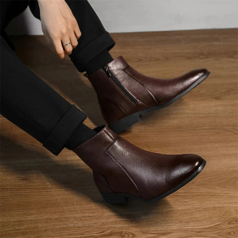 Mercer Zip Leather Boots | Men's Boots in Smooth Cowhide 8