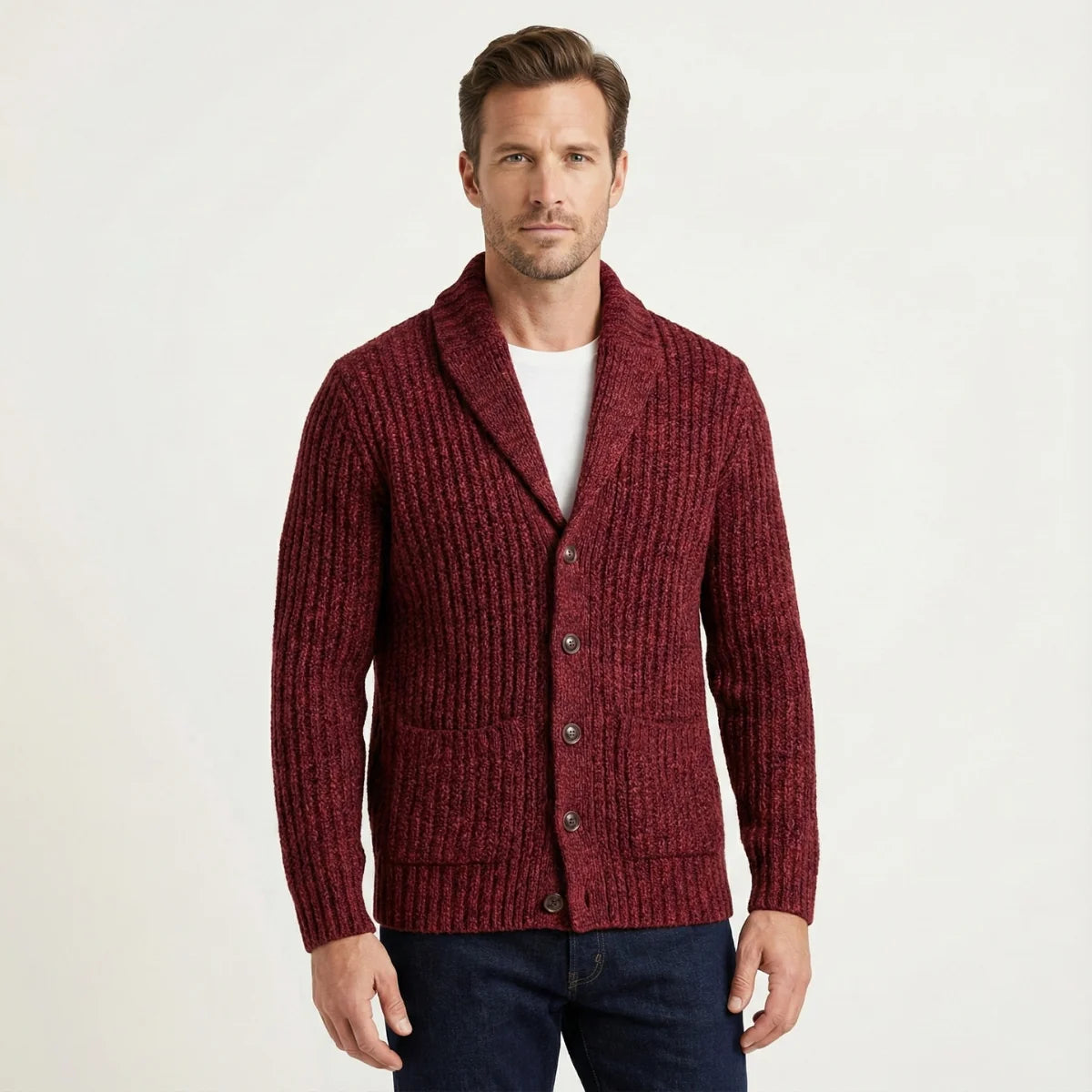 Montpellier | Men's Shawl Collar Cardigan Chunky Knit 1
