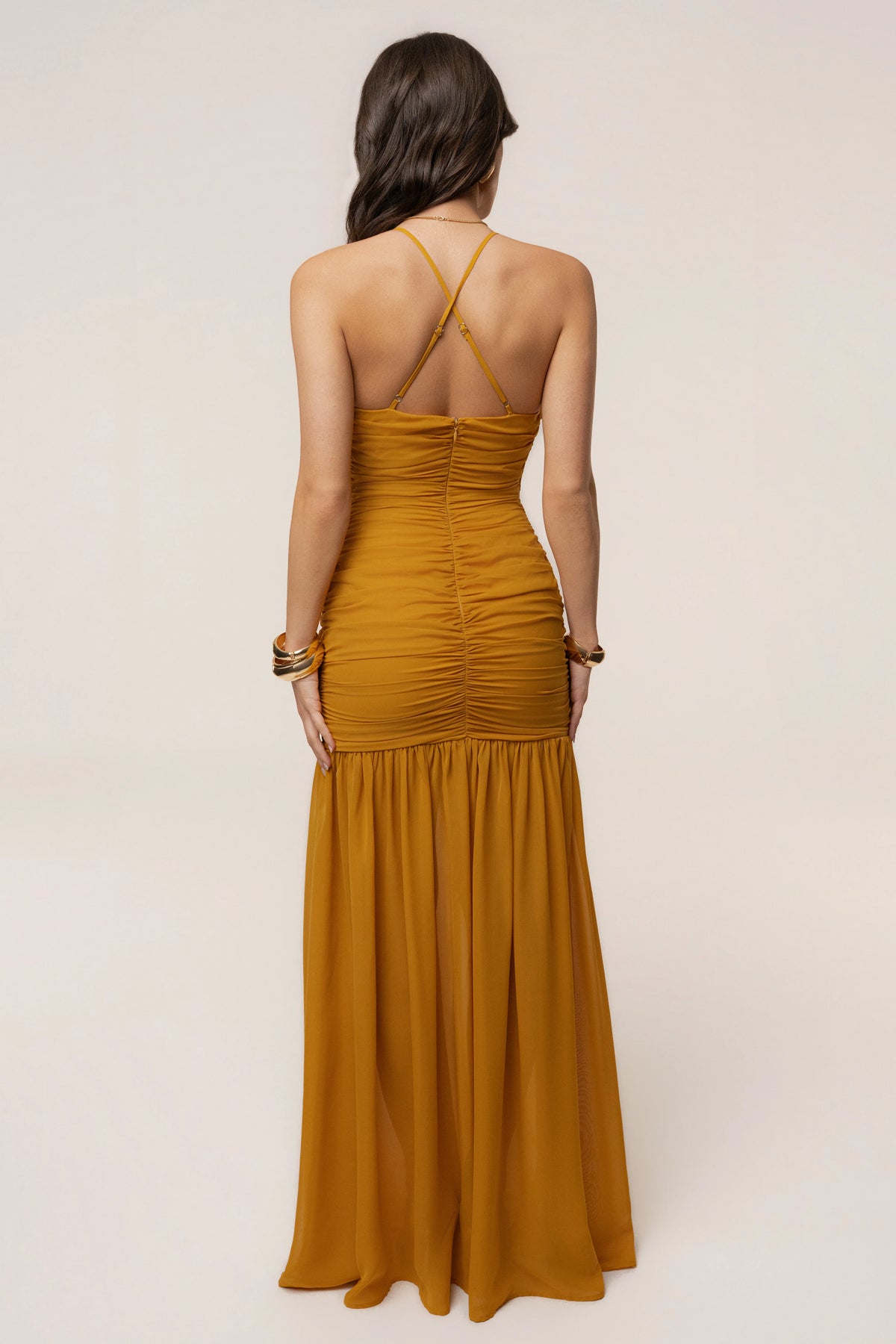 Mustard Vienna Chiffon Maxi Dress | Women's Formal Dress 1