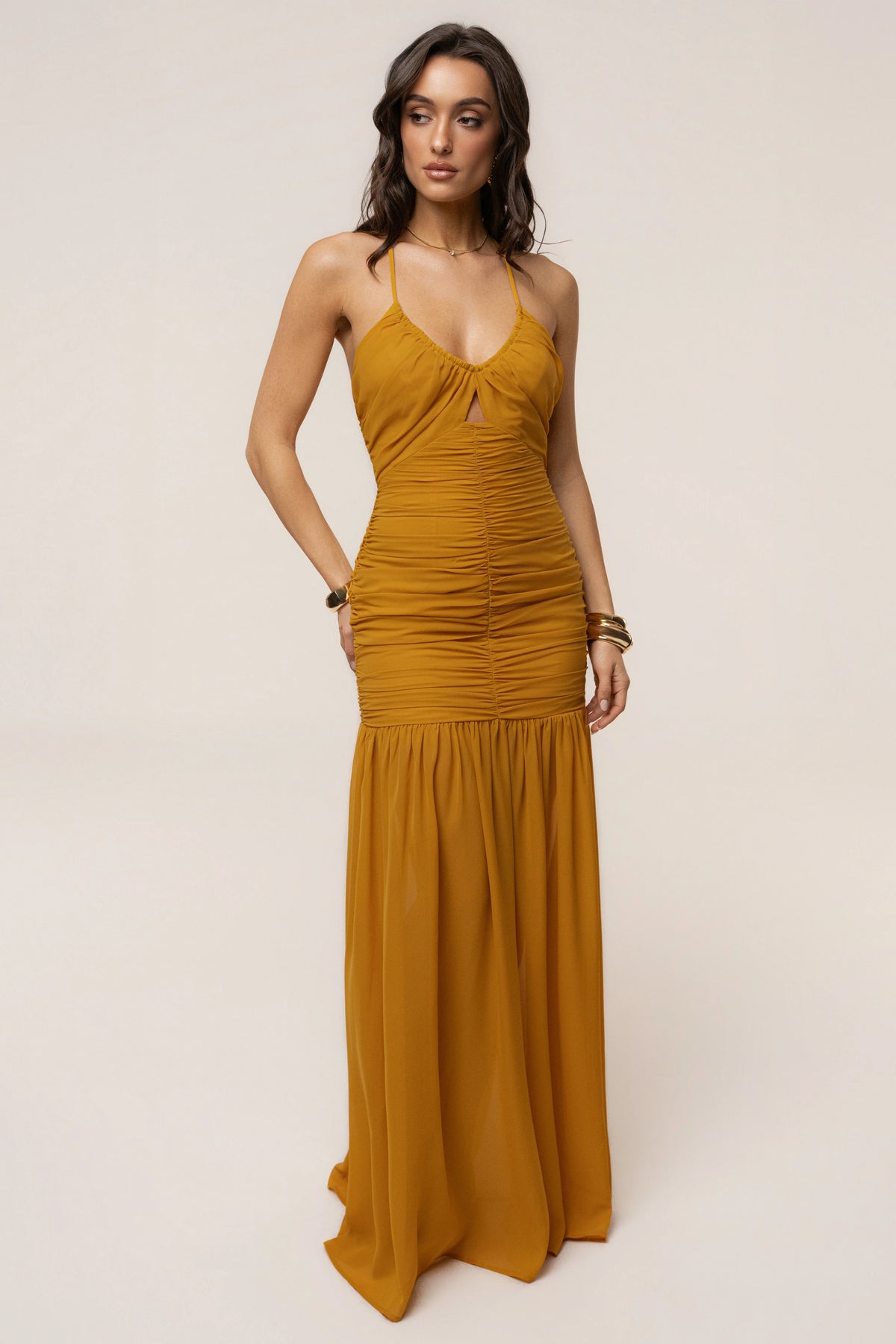 Mustard Vienna Chiffon Maxi Dress | Women's Formal Dress 3