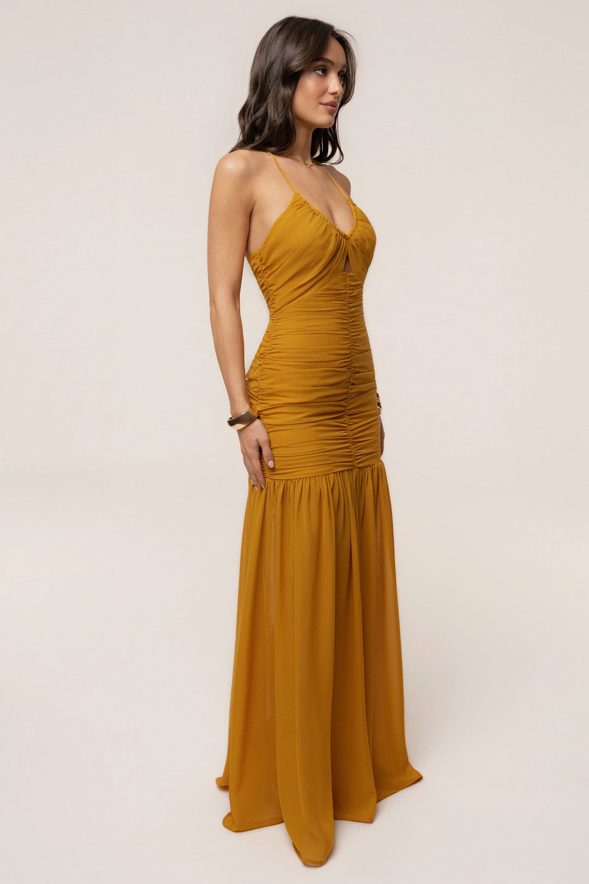 Mustard Vienna Chiffon Maxi Dress | Women's Formal Dress 7
