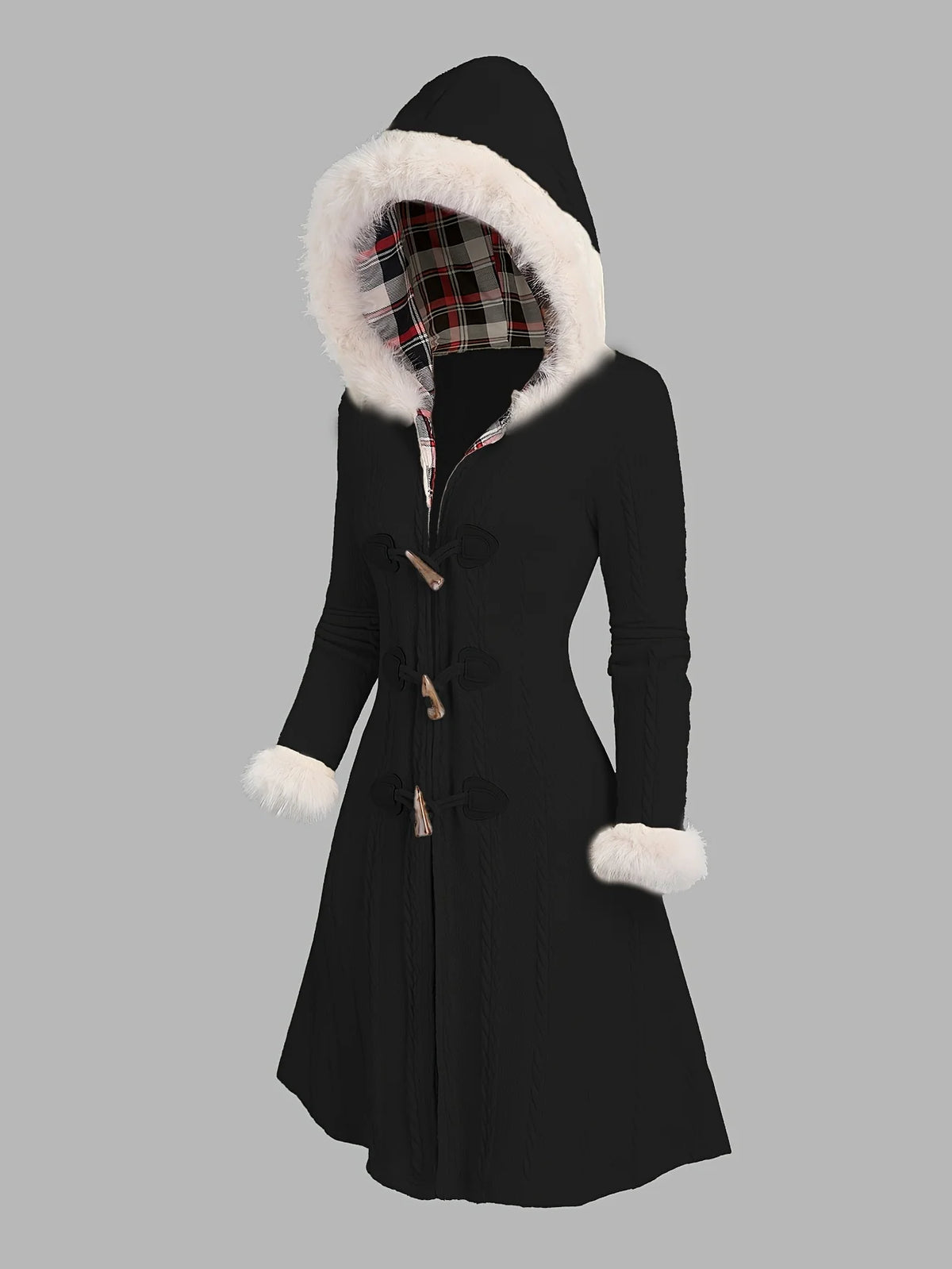 Nadia | Women's Faux Fur Long Puffer Coat with Hood 1
