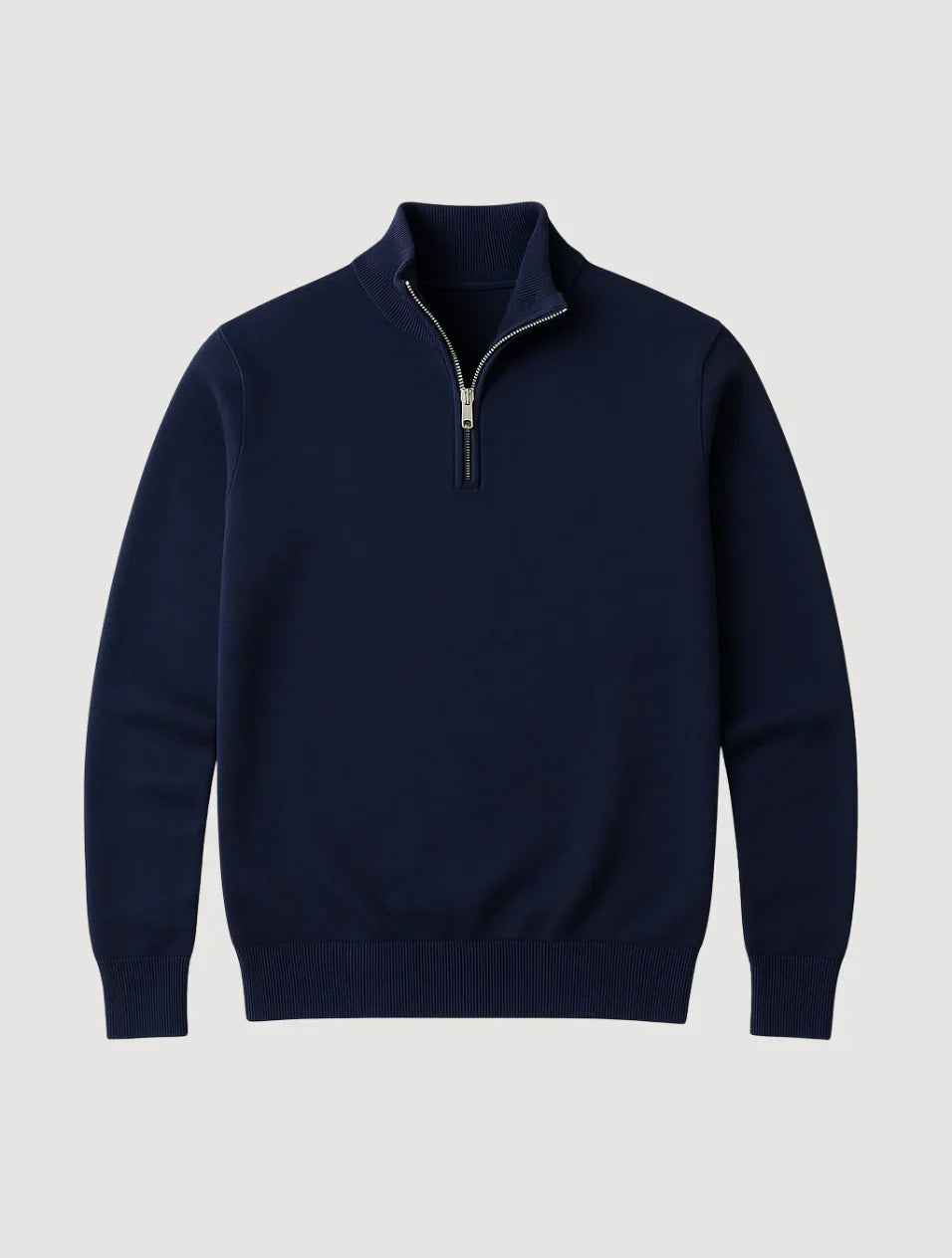 Navy Blue Quarter Zip Sweater | Men's Stylish Knit Top 4