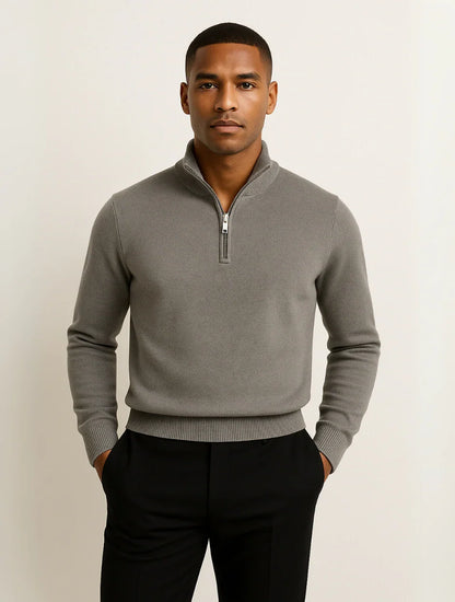 Navy Blue Quarter Zip Sweater | Men's Stylish Knit Top 5